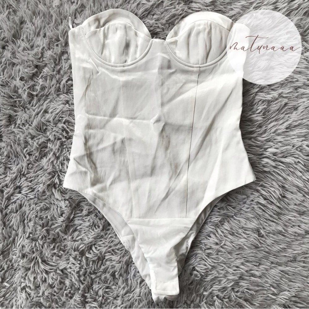 Zara Satin Corset Bustier Bodysuit S